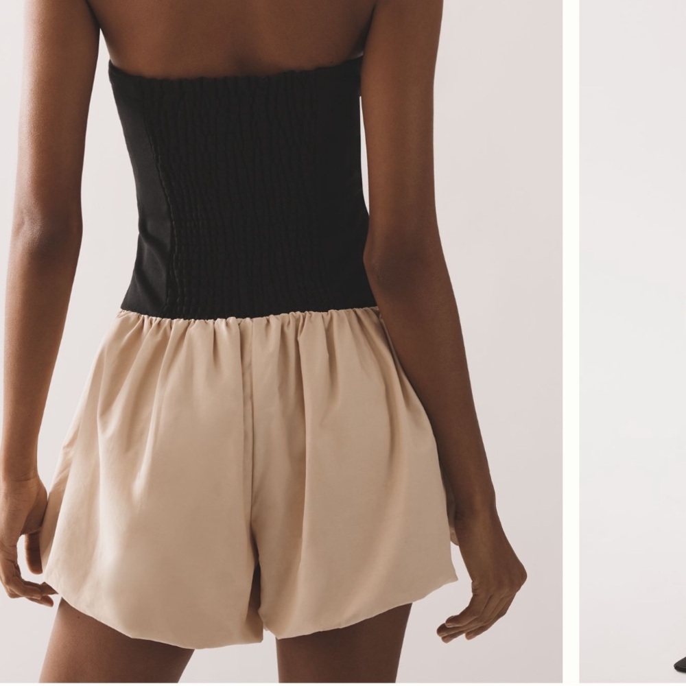 Anthropology, Maeve High Waist Cream romper